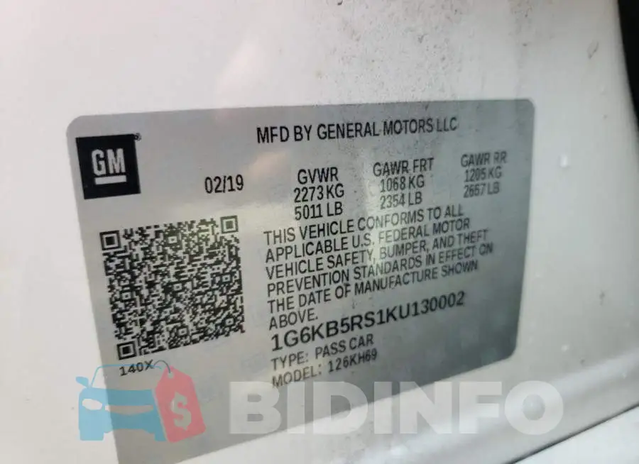 1G6KB5RS1KU130002 Photo# 13