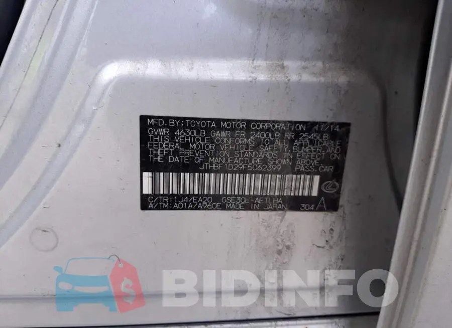 JTHBF1D29F5062399 Photo# 12