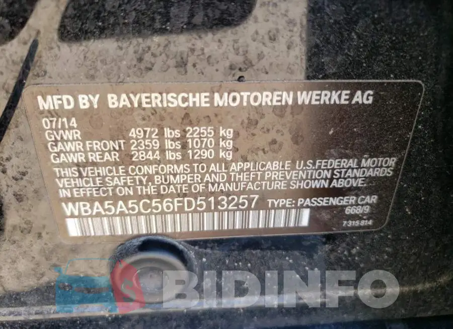 WBA5A5C56FD513257 Photo# 12