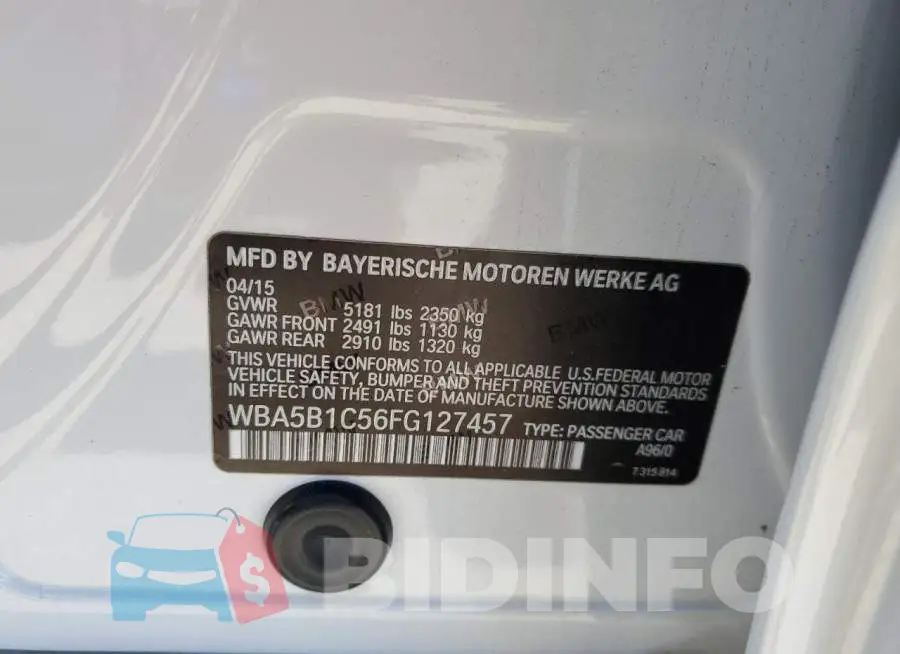 WBA5B1C56FG127457 Photo# 12