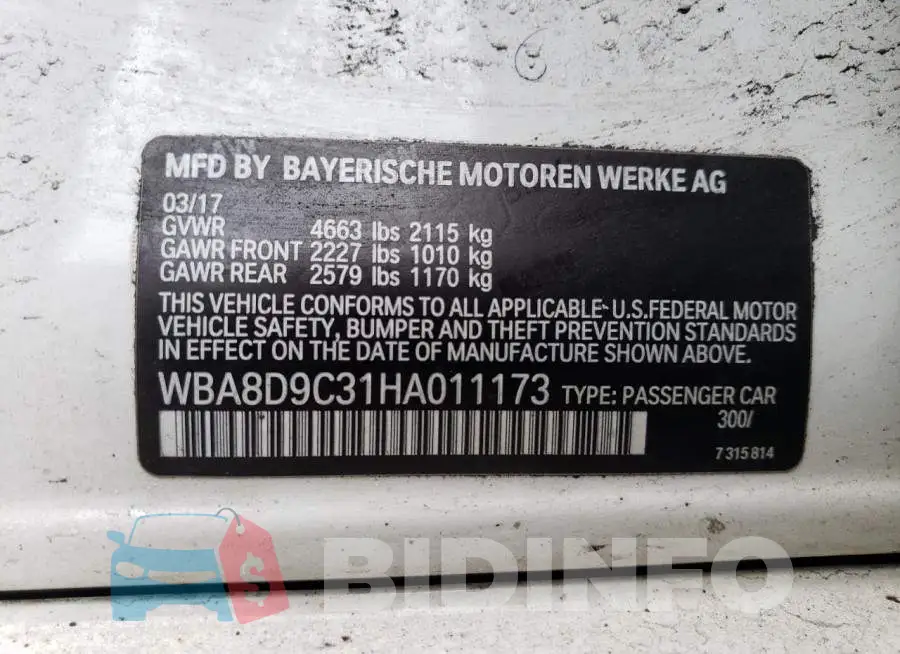 WBA8D9C31HA011173 Photo# 12