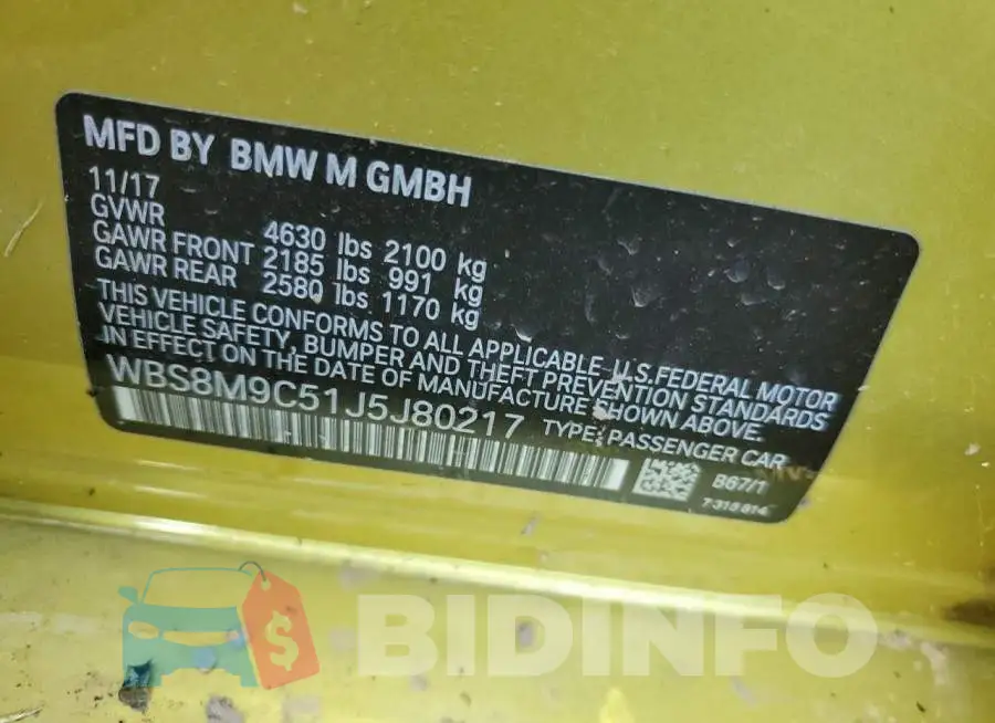 WBS8M9C51J5J80217 Photo# 10