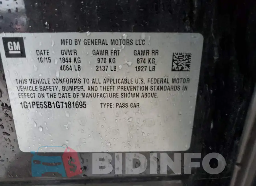 1G1PE5SB1G7181695 Photo# 13