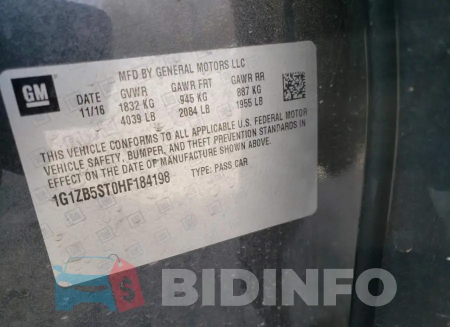 1G1ZB5ST0HF184198 Photo# 12