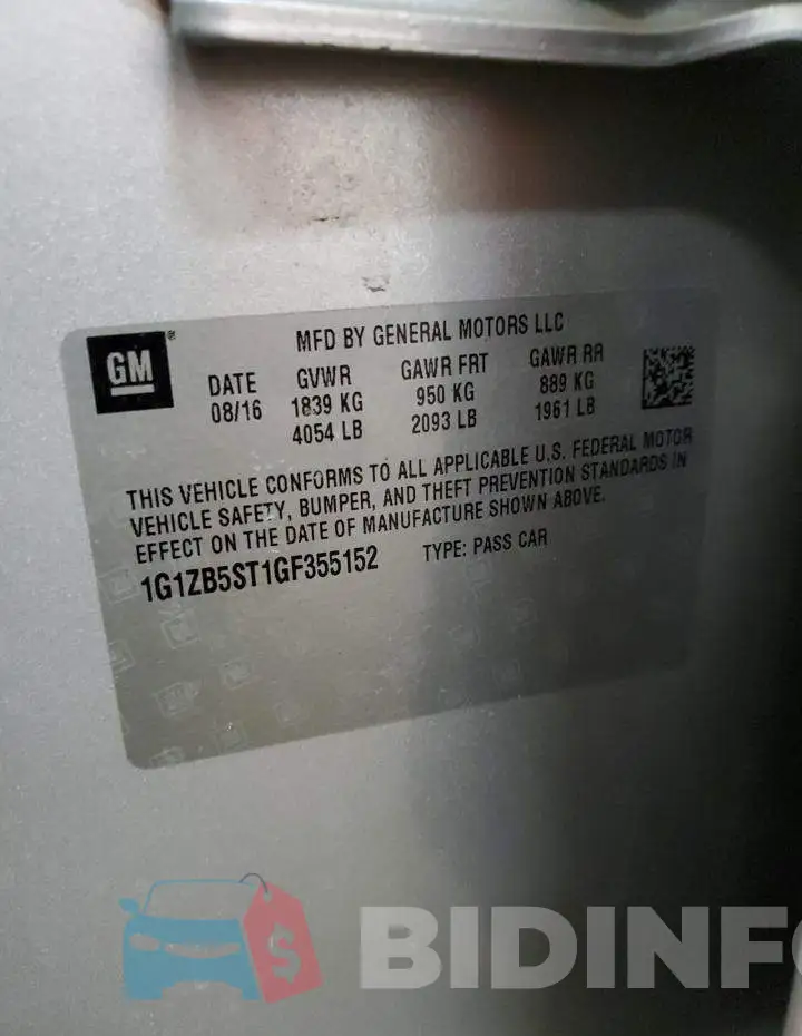 1G1ZB5ST1GF355152 Photo# 12