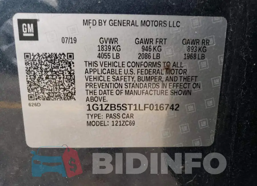 1G1ZB5ST1LF016742 Photo# 12