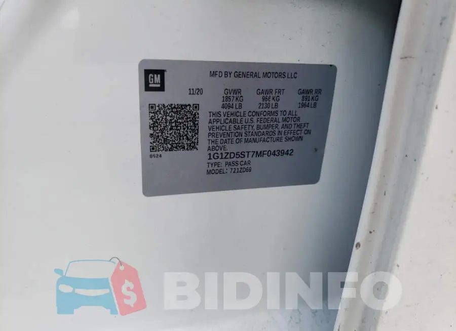 1G1ZD5ST7MF043942 Photo# 13