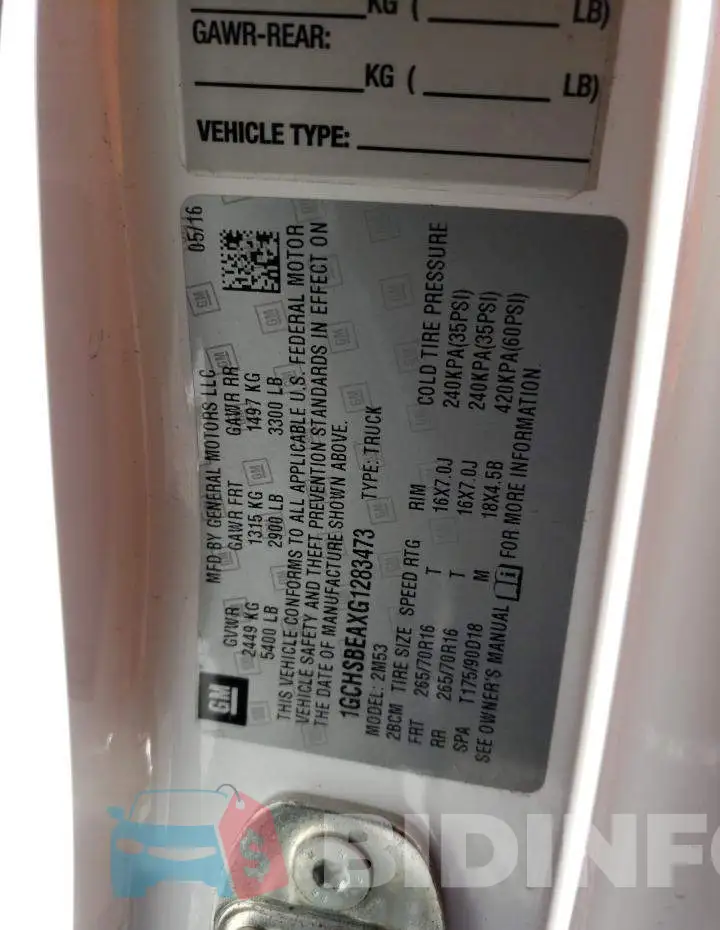 1GCHSBEAXG1283473 Photo# 12