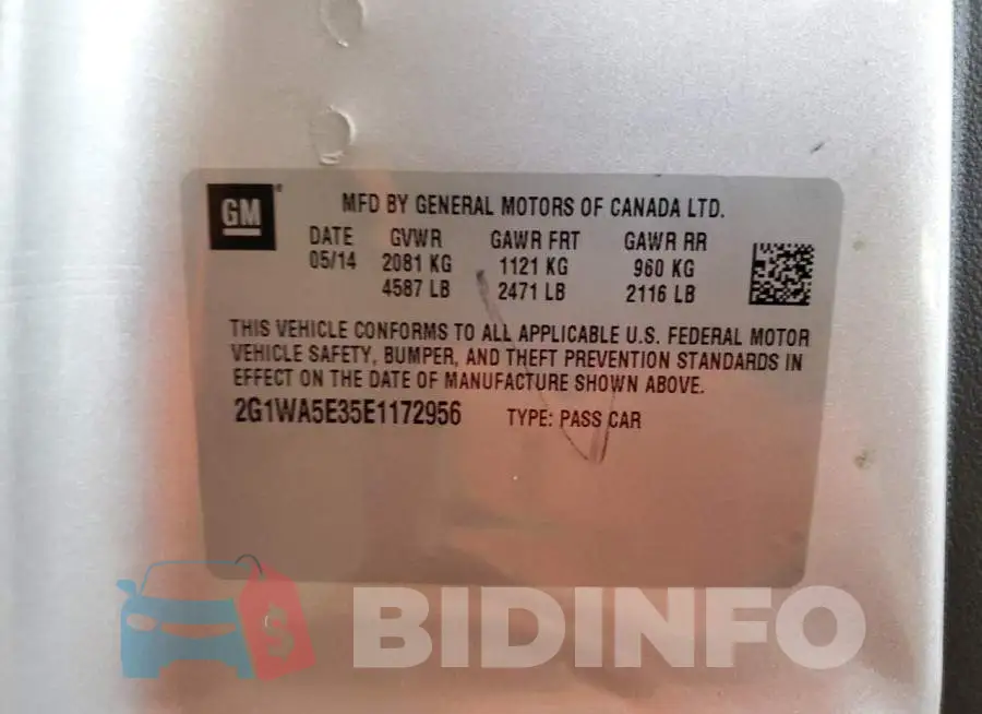 2G1WA5E35E1172956 Photo# 12