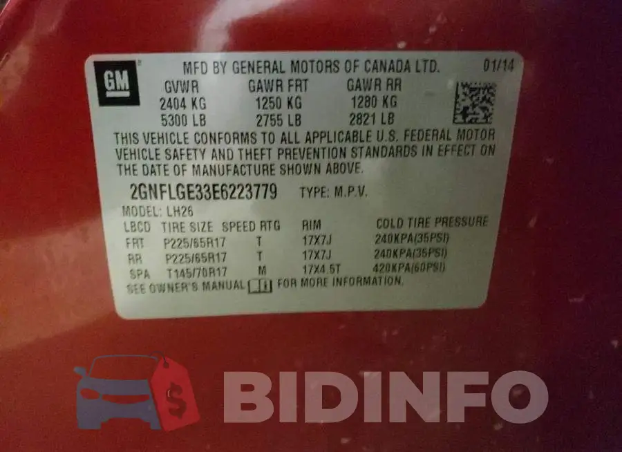2GNFLGE33E6223779 Photo# 12
