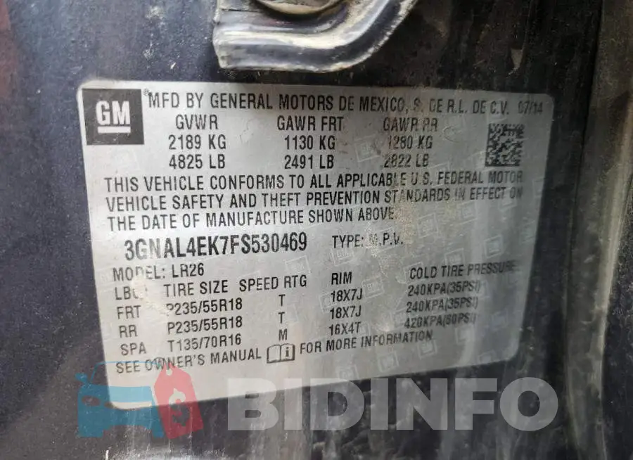 3GNAL4EK7FS530469 Photo# 12