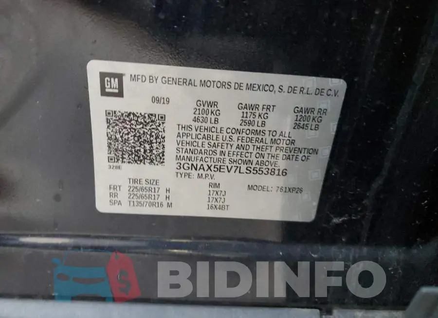 3GNAX5EV7LS553816 Photo# 12