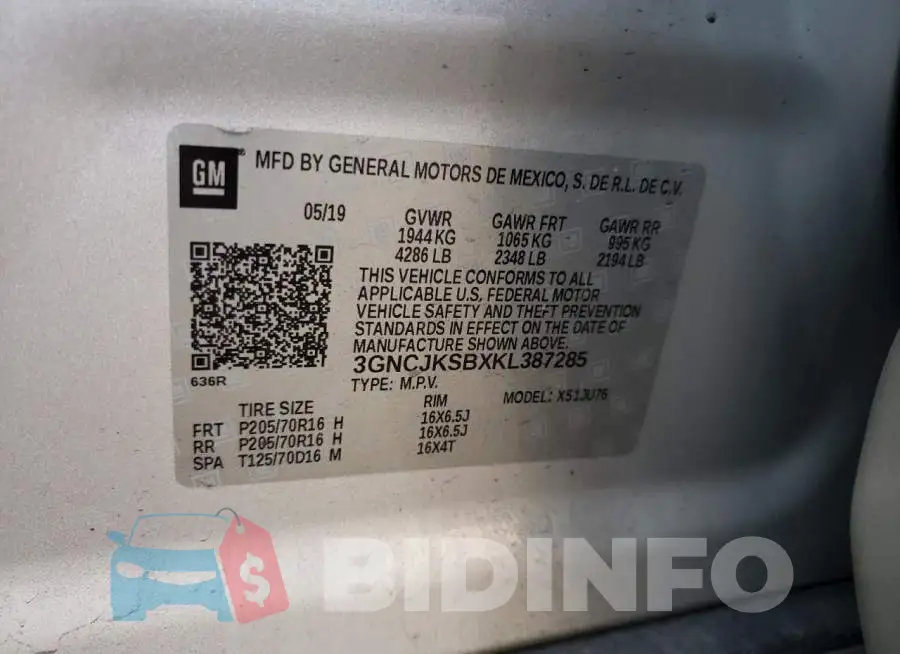 3GNCJKSBXKL387285 Photo# 12