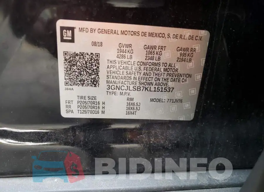 3GNCJLSB7KL151537 Photo# 12