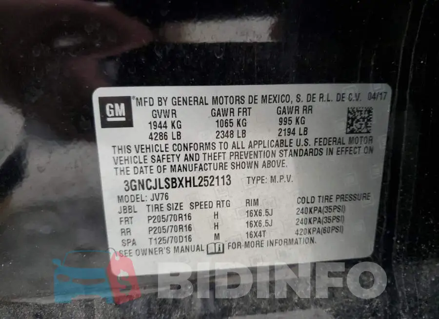 3GNCJLSBXHL252113 Photo# 14