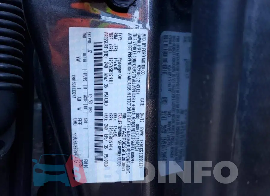 1FADP3E29FL280961 Photo# 12