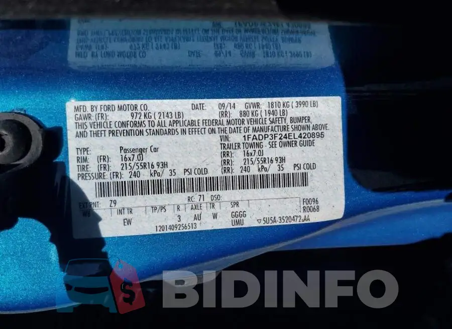 1FADP3F24EL420895 Photo# 12