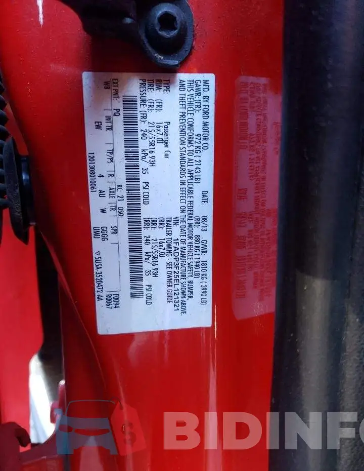 1FADP3F25EL121321 Photo# 12