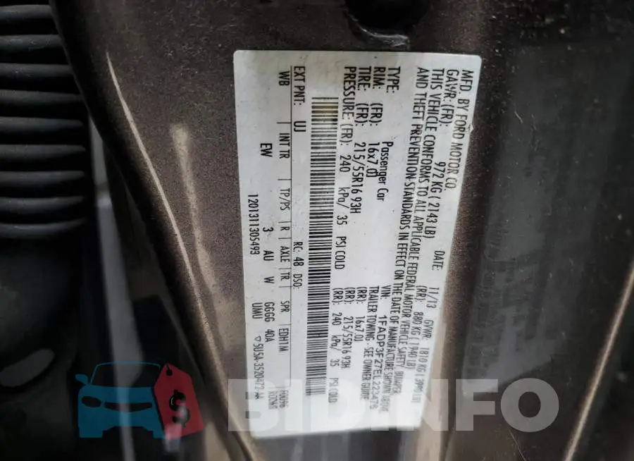 1FADP3F27EL223476 Photo# 12