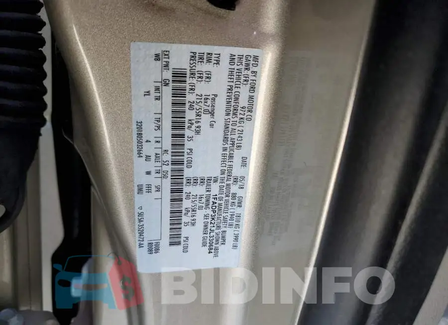 1FADP3K21JL330684 Photo# 12