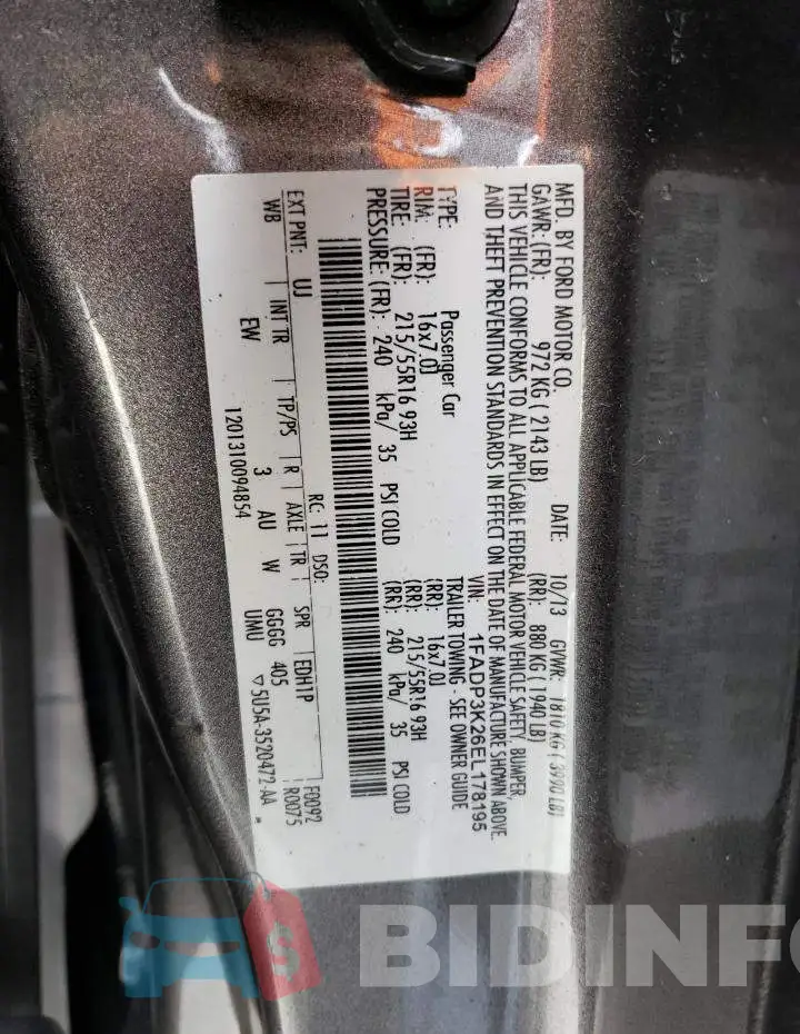 1FADP3K26EL178195 Photo# 12