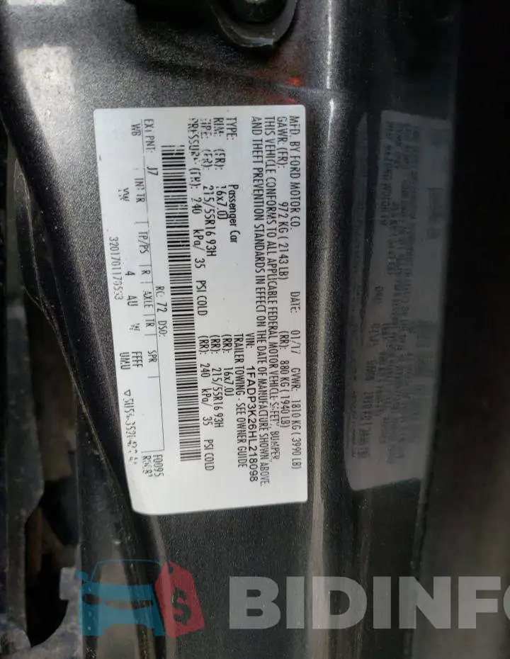 1FADP3K26HL218098 Photo# 12