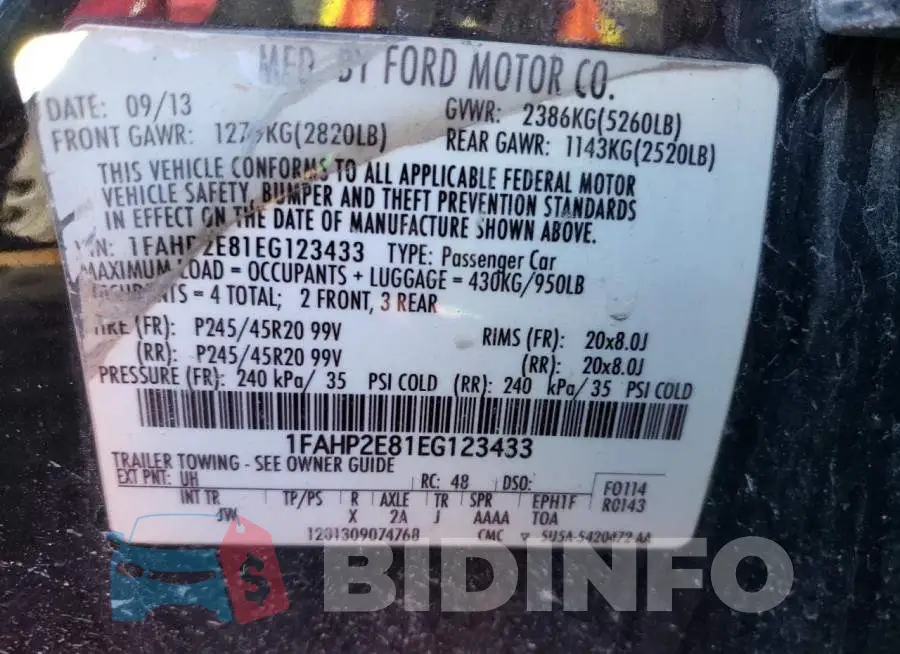 1FAHP2E81EG123433 Photo# 12