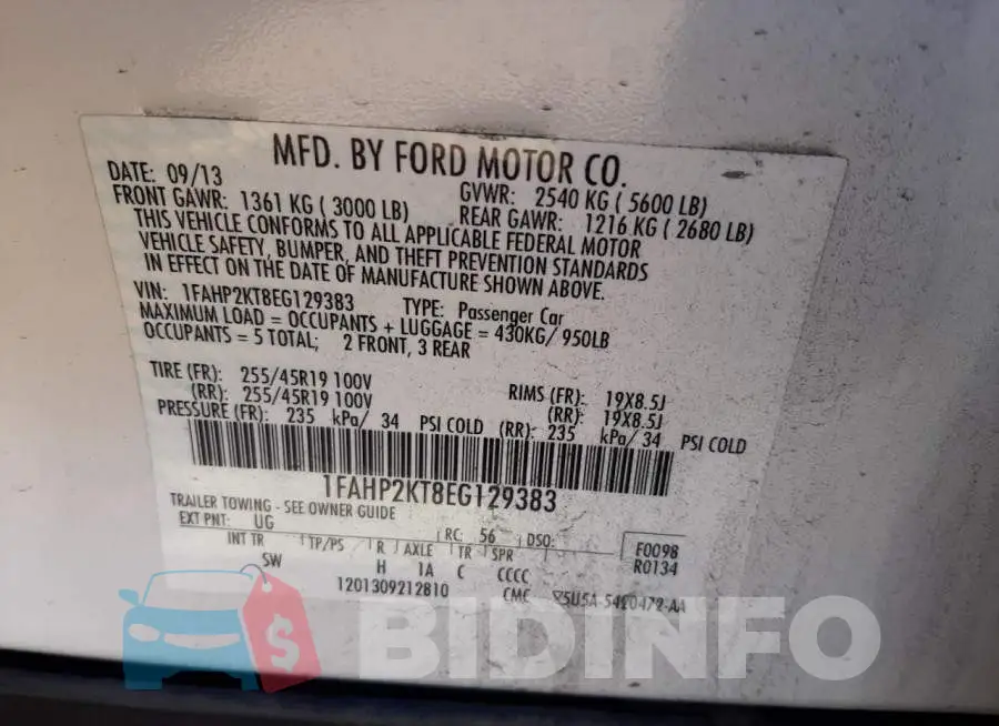 1FAHP2KT8EG129383 Photo# 12