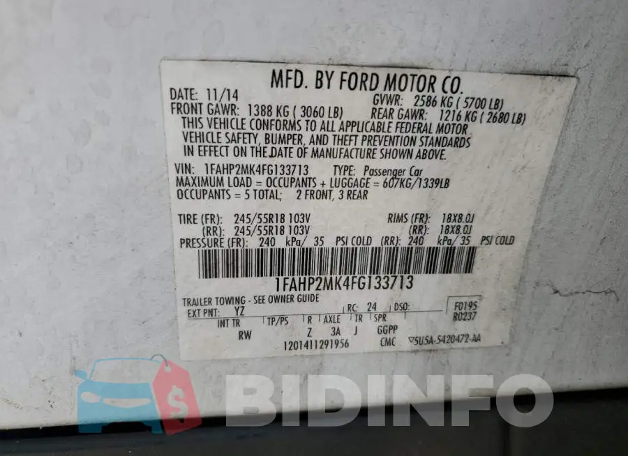 1FAHP2MK4FG133713 Photo# 12