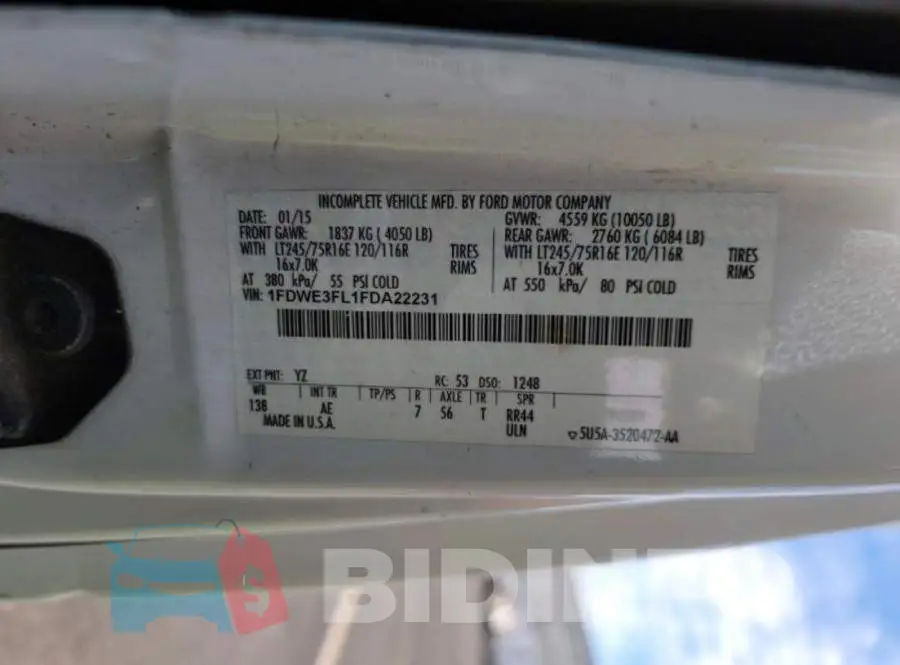 1FDWE3FL1FDA22231 Photo# 10