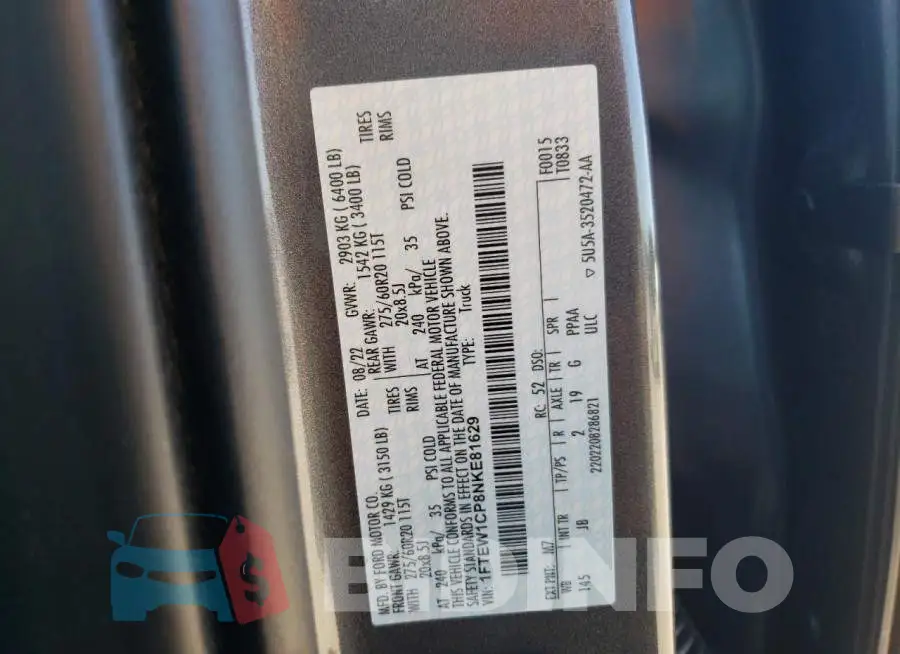 1FTEW1CP8NKE81629 Photo# 12