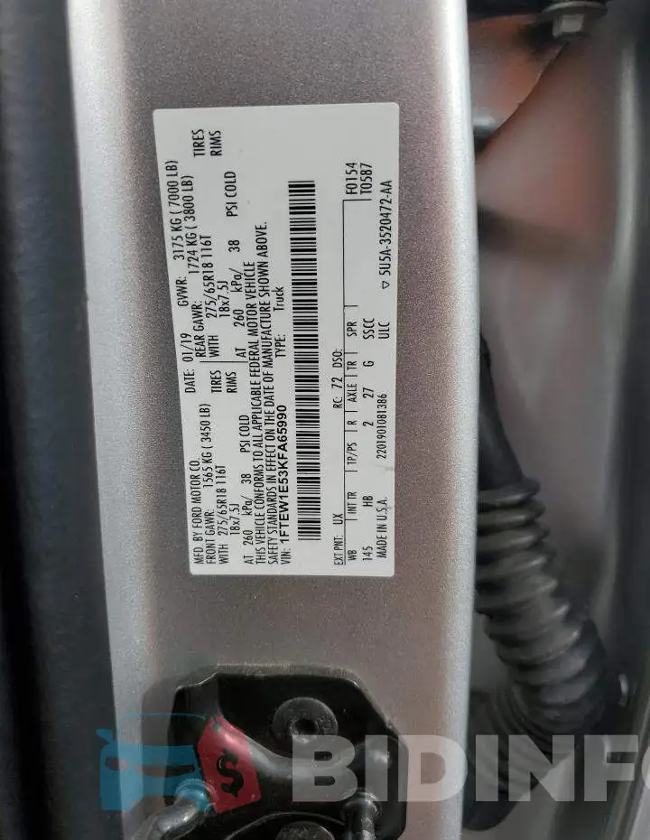 1FTEW1E53KFA65990 Photo# 12