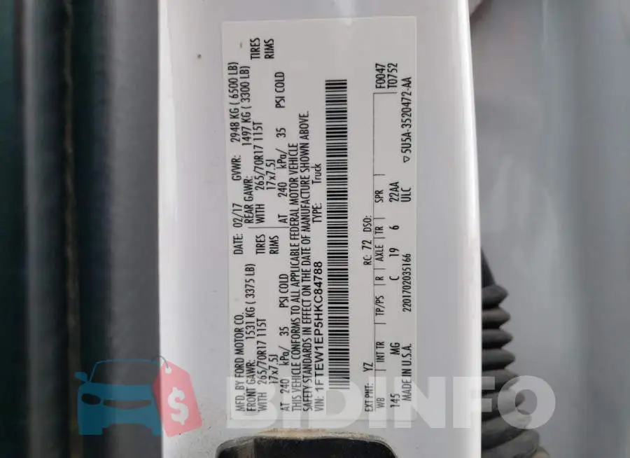 1FTEW1EP5HKC84788 Photo# 12