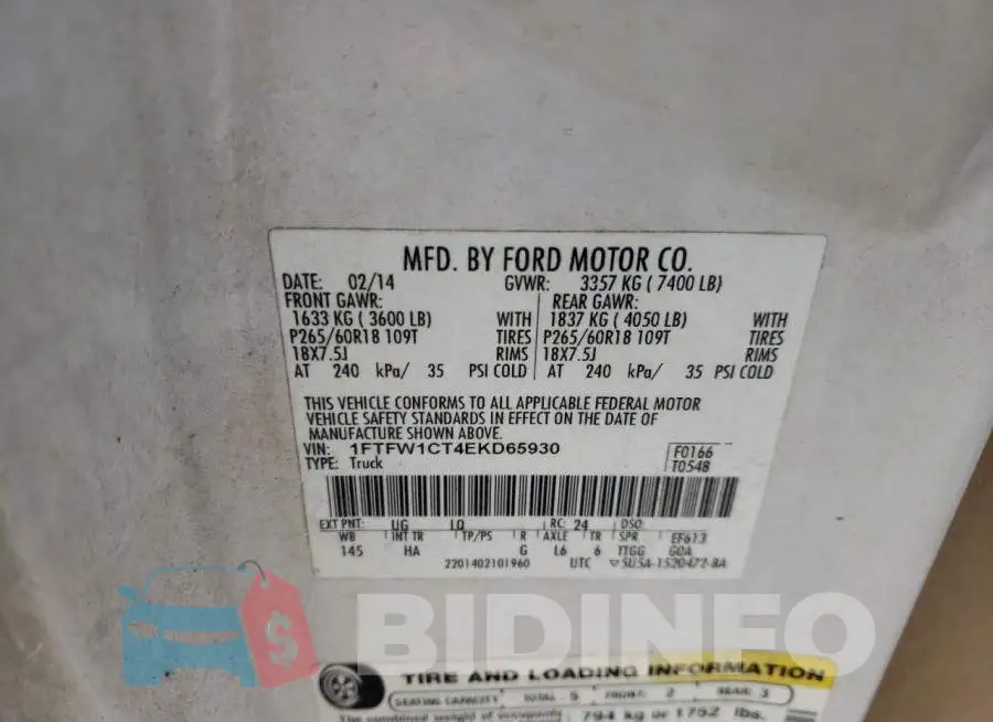 1FTFW1CT4EKD65930 Photo# 13