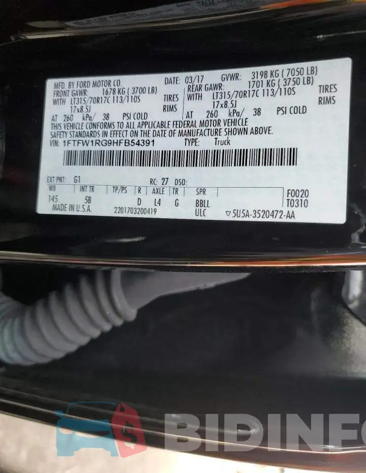 1FTFW1RG9HFB54391 Photo# 14
