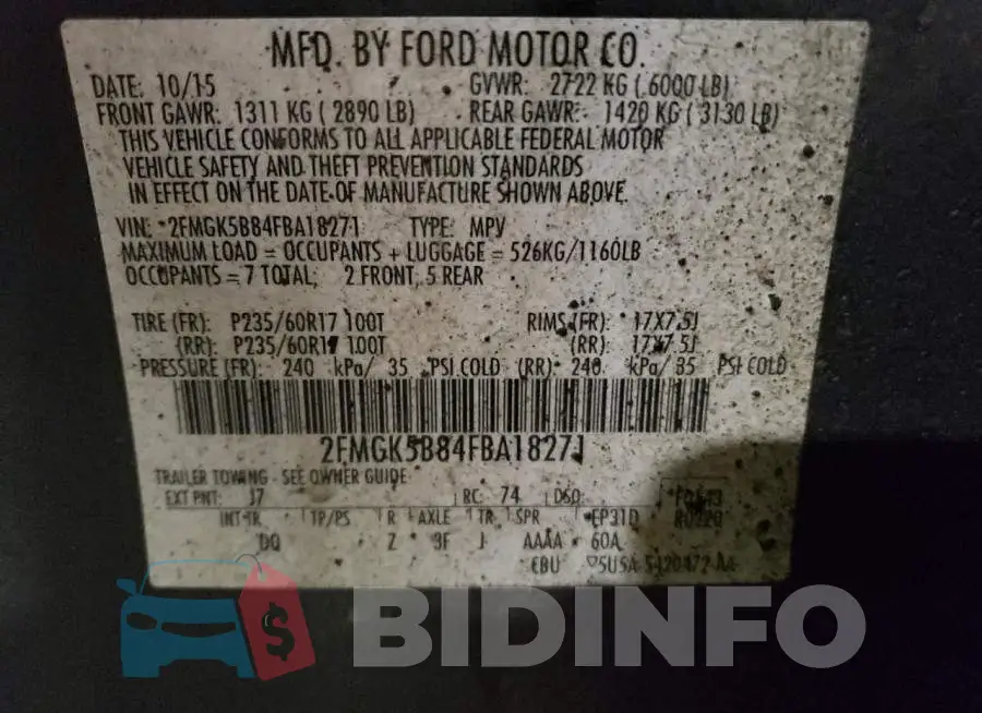 2FMGK5B84FBA18271 Photo# 12