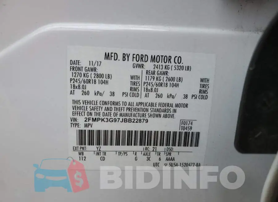 2FMPK3G97JBB22879 Photo# 13