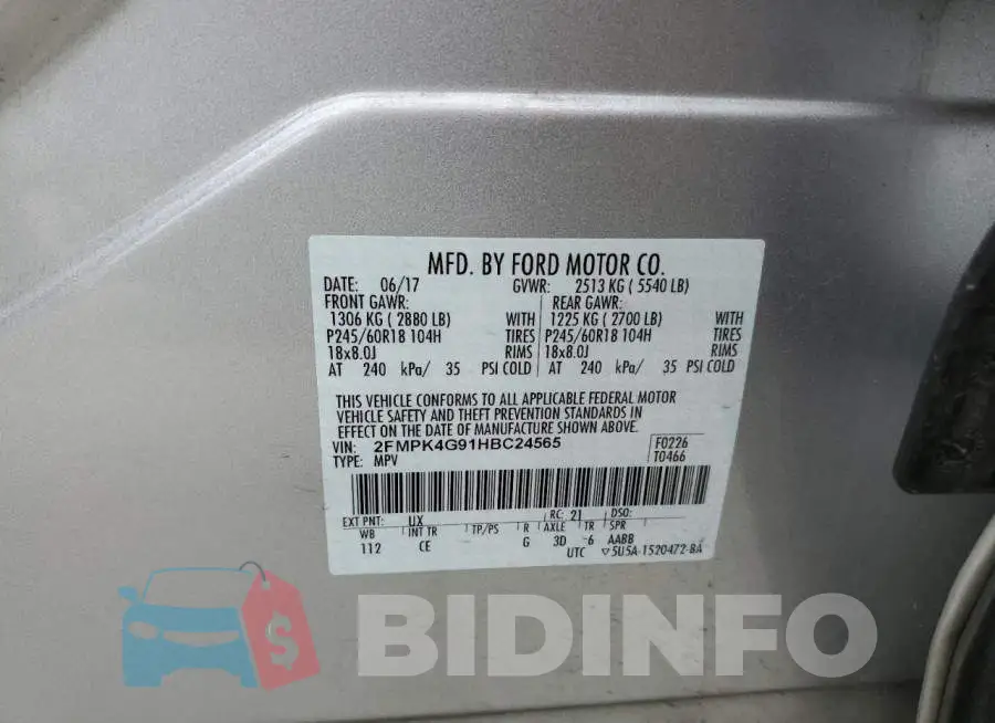 2FMPK4G91HBC24565 Photo# 13