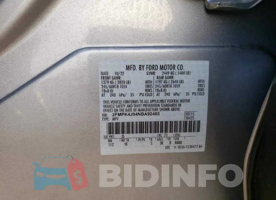 2FMPK4J94NBA92485 Photo# 13