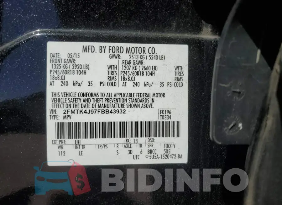 2FMTK4J97FBB43932 Photo# 12