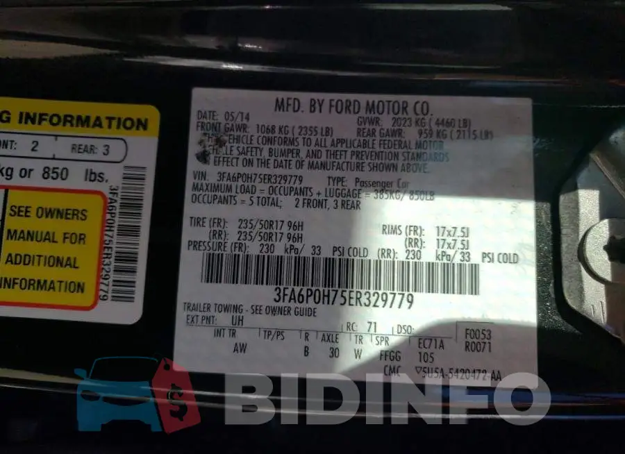 3FA6P0H75ER329779 Photo# 12