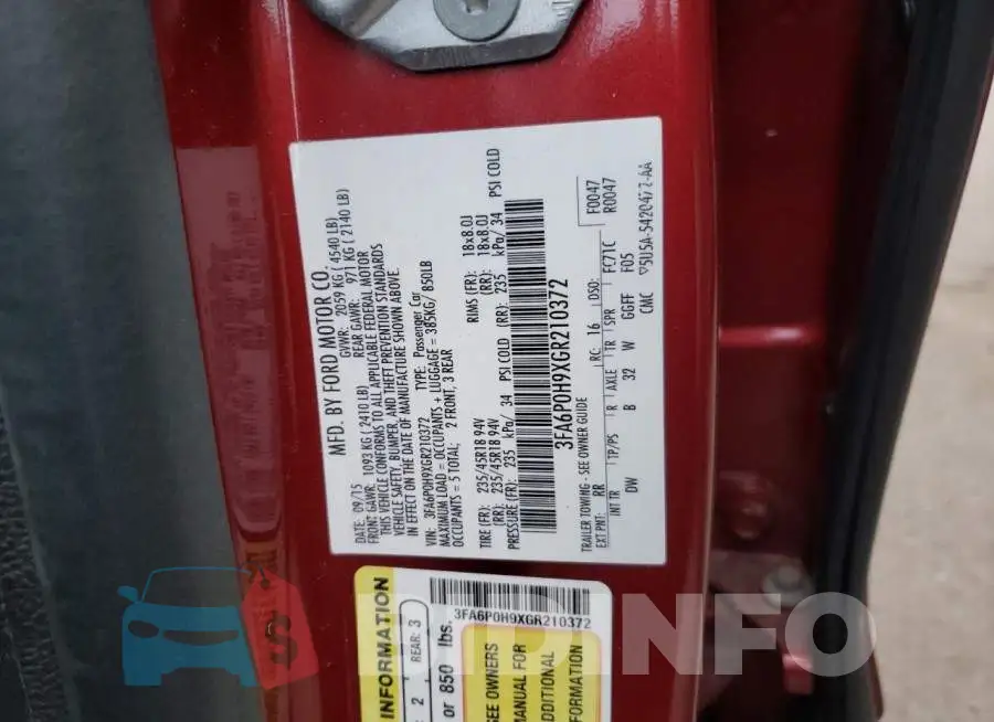 3FA6P0H9XGR210372 Photo# 13