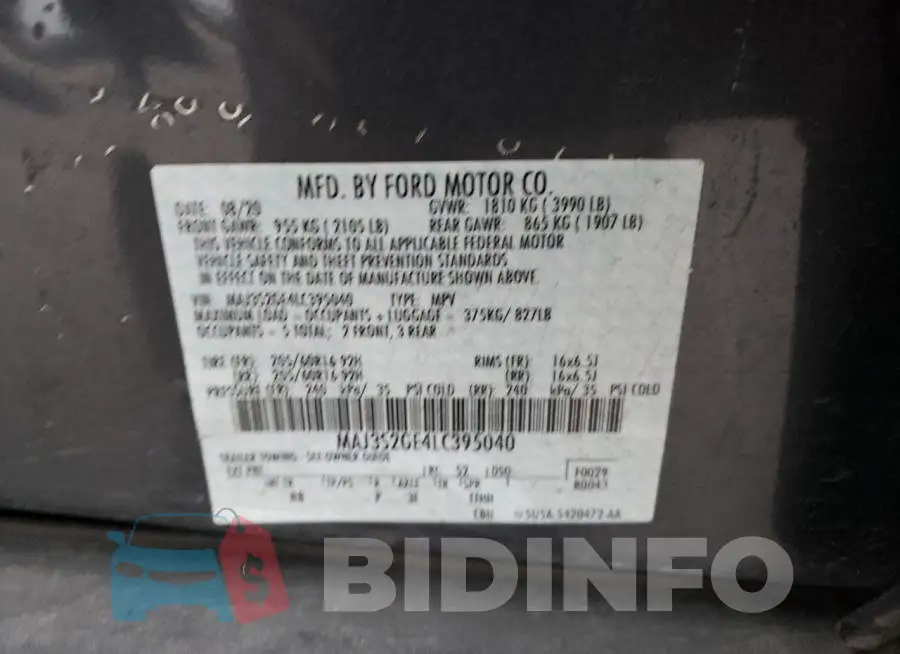 MAJ3S2GE4LC395040 Photo# 12