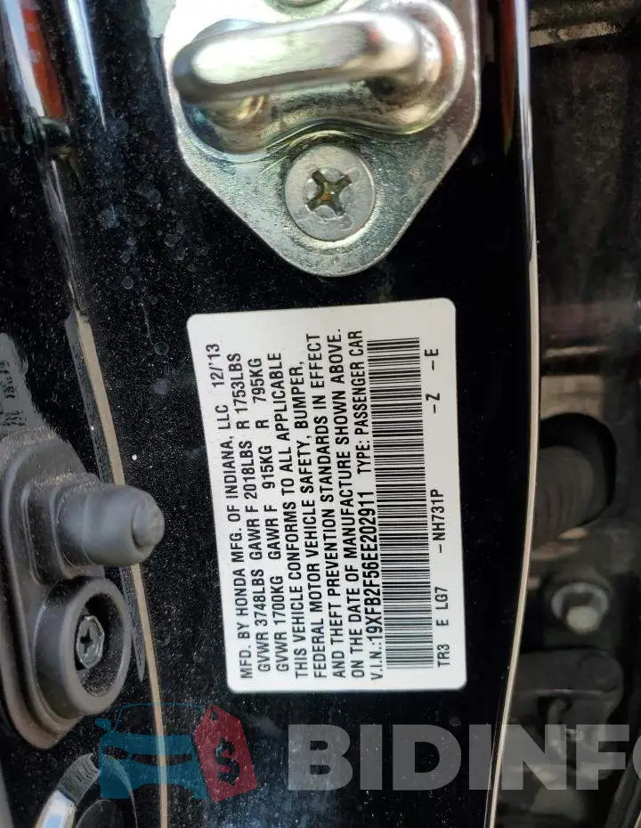 19XFB2F56EE202911 Photo# 12