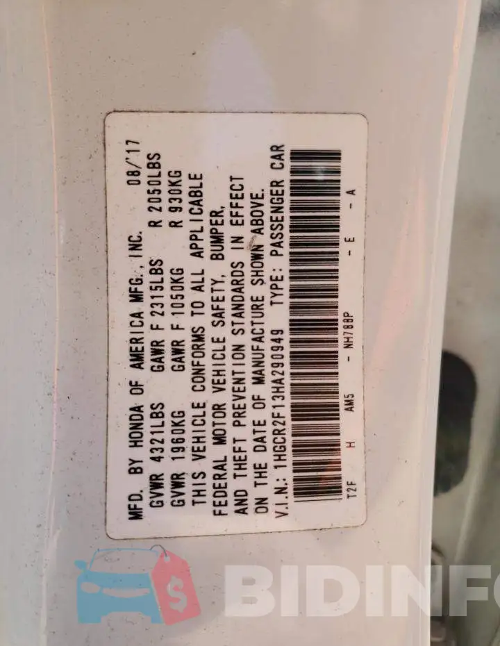 1HGCR2F13HA290949 Photo# 13