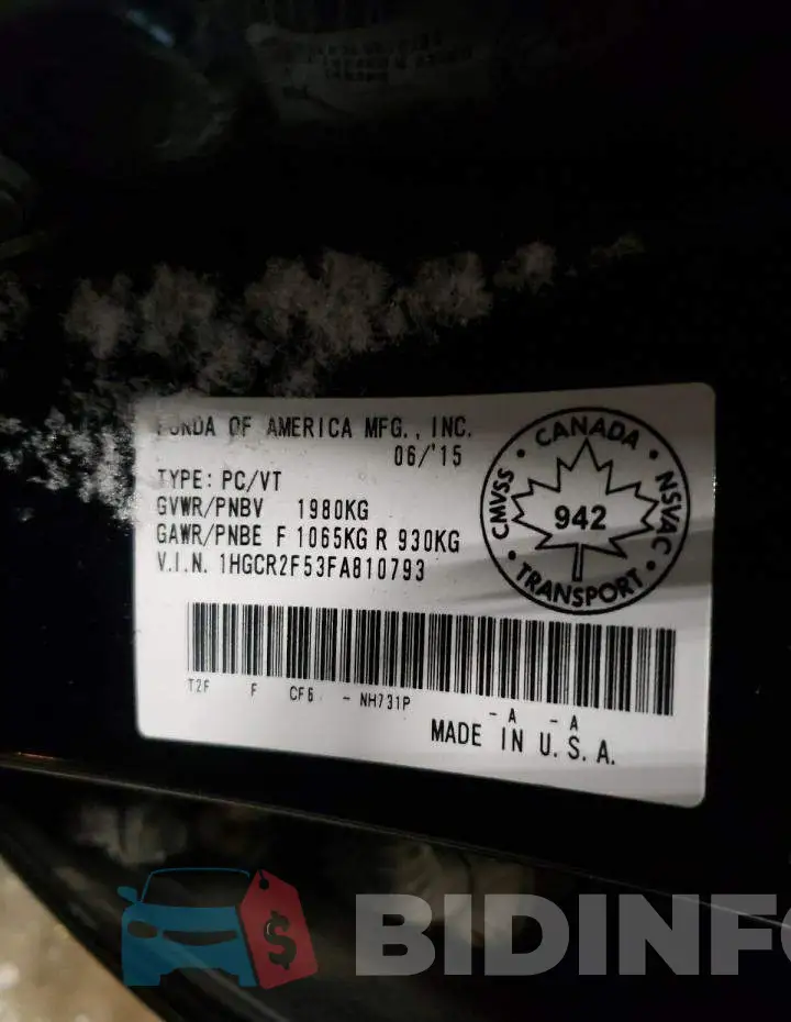 1HGCR2F53FA810793 Photo# 13