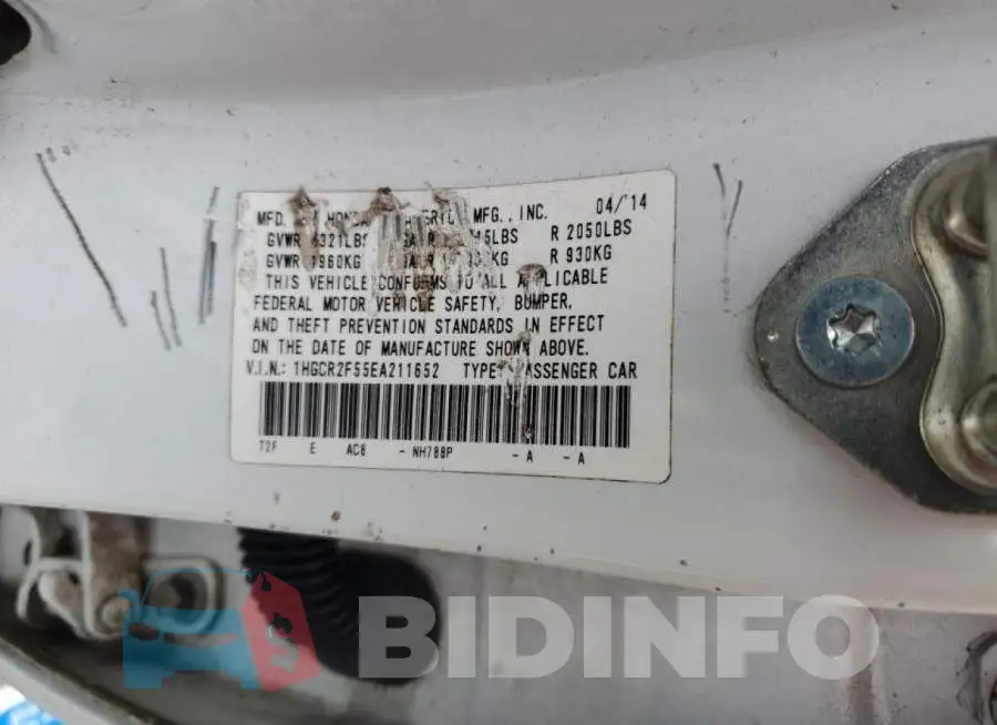 1HGCR2F55EA211652 Photo# 12