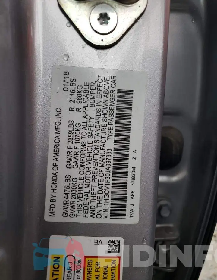 1HGCV1F30JA097333 Photo# 12