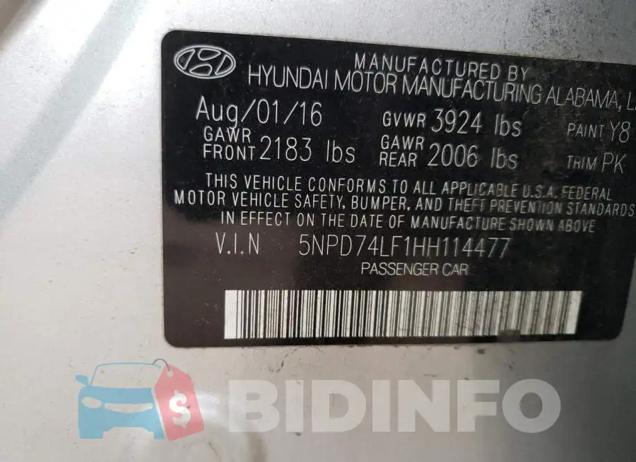 5NPD74LF1HH114477 Photo# 12