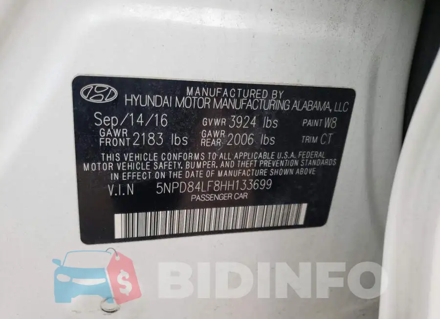 5NPD84LF8HH133699 Photo# 12
